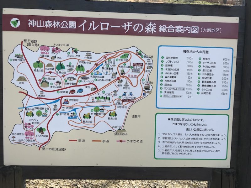 公園の地図の看板